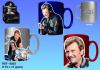 Mug Johnny. Lot de 3 avec couleur de fond "pailletée".
